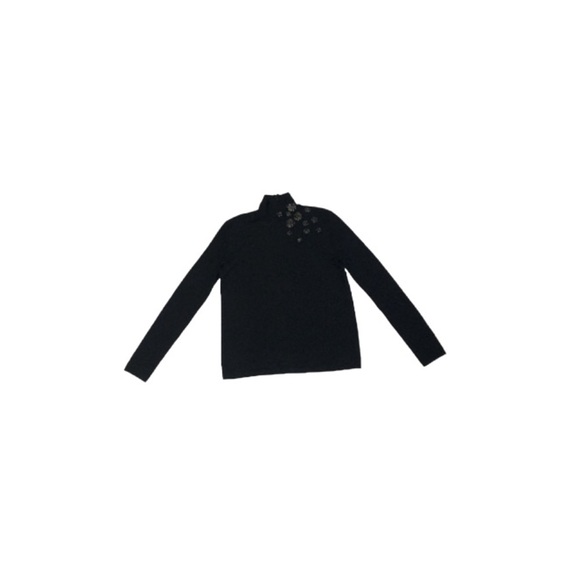 Akris Punto Black Wool Mock Neck Sweater - Women’s Size 10 - Picture 1 of 10